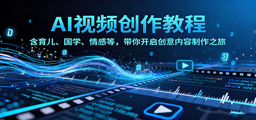 AI视频创富课，含育儿、国学、情感等，带你开启创意内容制作之旅-非凡网-资源网-最新项目分享网站