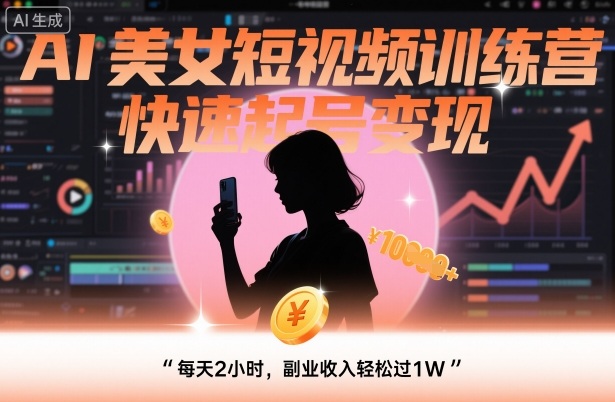 AI美女短视频训练营，快速起号变现，每天2小时，副业收入轻松过1W-非凡网-资源网-最新项目分享网站