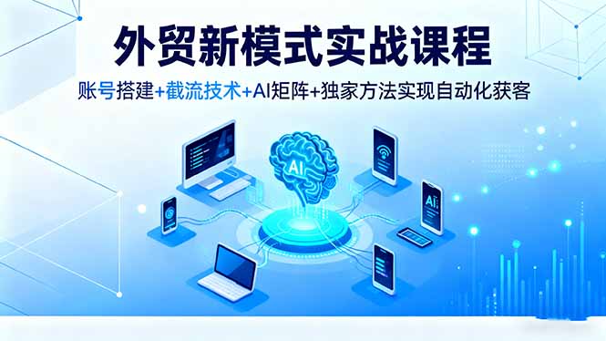 外贸新模式实战课程，账号搭建+截流技术+AI矩阵+独家方法实现自动化获客-非凡网-资源网-最新项目分享网站