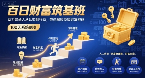 百日财富筑基班，助力普通人从认知到行动，带你解锁顶级财富密码-非凡网-资源网-最新项目分享网站