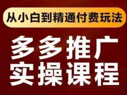 拼多多推广实操课程，从小白到精通付费玩法-非凡网-资源网-最新项目分享网站