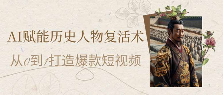 AI赋能历史人物复活术：从0到1打造爆款短视频-非凡网-资源网-最新项目分享网站