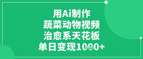 用Ai制作蔬菜动物视频，治愈系天花板，单日变现1k-非凡网-资源网-最新项目分享网站