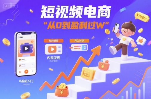 短视频电商：短视频变现从0到盈利过W-非凡网-资源网-最新项目分享网站