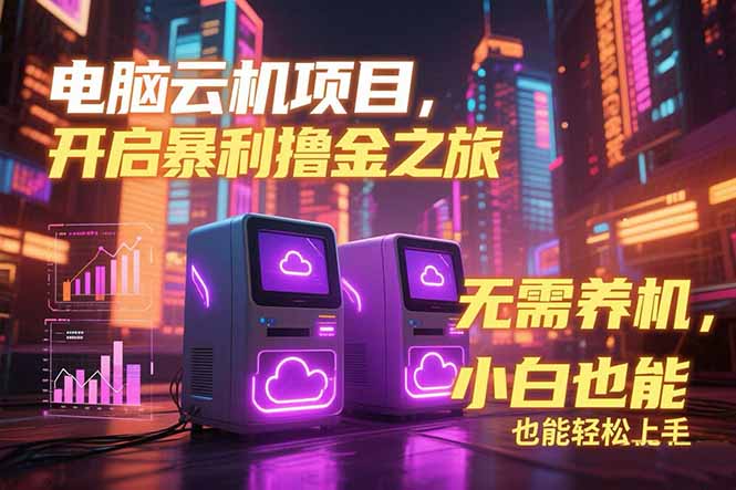 电脑云机项目 暴力撸金玩法，不需要养机 配置没有要求 单机100个窗口一…-非凡网-资源网-最新项目分享网站
