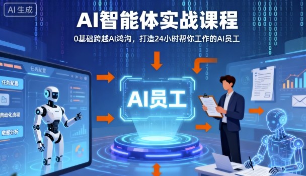 Ai智能体实战课程，0基础跨越Ai鸿沟，打造24小时帮你工作的Ai员工，打破常规，以实战定义Ai-非凡网-资源网-最新项目分享网站