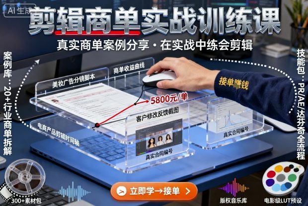 剪辑商单实战训练课，真实商单案例分享，在实战中练会剪辑-非凡网-资源网-最新项目分享网站