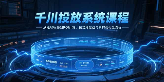 千川投放系统课程，从账号标签到ROI计算，包含冷启动与素材优化全流程-非凡网-资源网-最新项目分享网站
