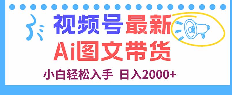 视频号最新AI图文带货，每天几分钟，小白轻松入手，日入2000+-非凡网-资源网-最新项目分享网站