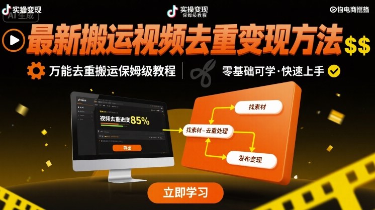 最新搬运视频去重变现方法，万能去重搬运保姆级教程-非凡网-资源网-最新项目分享网站