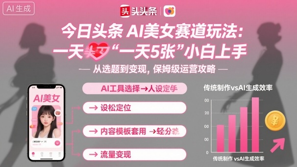 今日头条AI美女赛道玩法,一天轻松5张,小白轻松上手-非凡网-资源网-最新项目分享网站