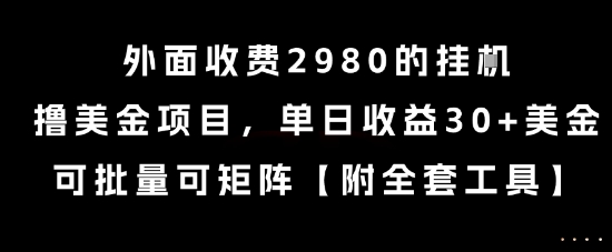 外面收费2980的挂G撸美金项目，单日收益30+美金，可批量可矩阵【揭秘】-非凡网-资源网-最新项目分享网站