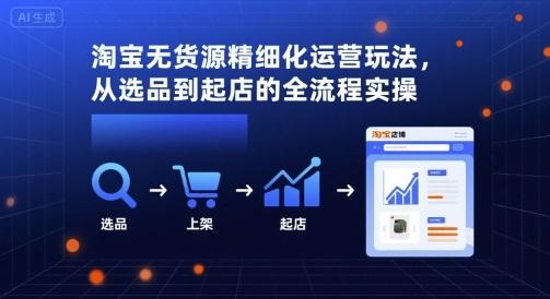 淘宝无货源精细化运营玩法，从选品到起店的全流程实操-非凡网-资源网-最新项目分享网站