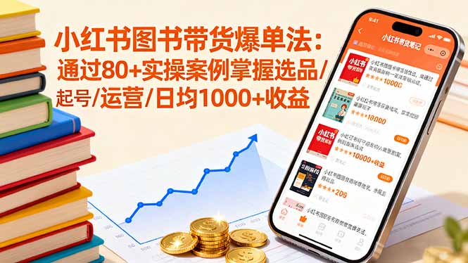 小红书图书带货爆单法：通过80+实操案例掌握选品/起号/运营/日均1000+收益-非凡网-资源网-最新项目分享网站
