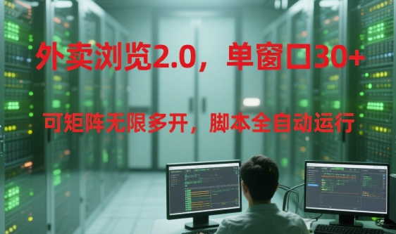 外卖浏览2.0，单窗口30+可矩阵无限多开，脚本全自动运行【揭秘】-非凡网-资源网-最新项目分享网站