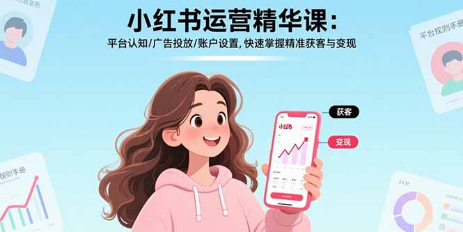 小红书运营精华课：平台认知/广告投放/账户设置,快速掌握精准获客与变现-非凡网-资源网-最新项目分享网站