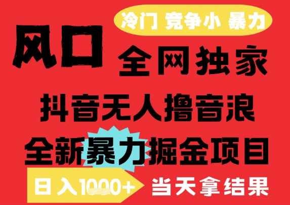 25年6月高爆抖音无人直播最新撸音浪掘金项目，解放双手小白可做，无脑日入1k+，门槛低【揭秘】-非凡网-资源网-最新项目分享网站