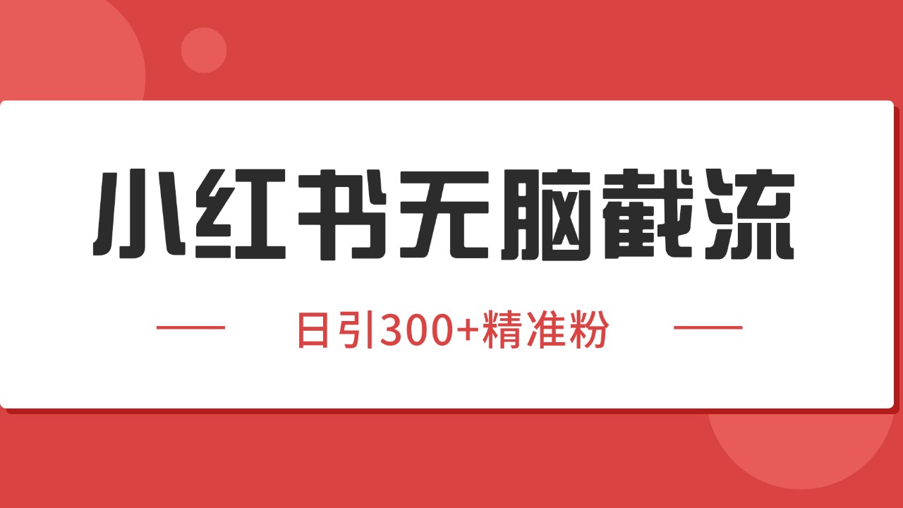 小红书截流同行客源，独家野路子获客玩法 日引200+暴力获客-非凡网-资源网-最新项目分享网站