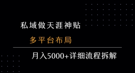 私域做天涯神贴 多平台布局 月入5k+详细流程拆解-非凡网-资源网-最新项目分享网站