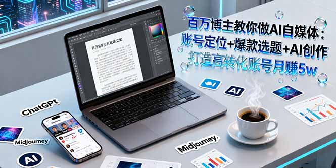 百万博主教你做AI自媒体：账号定位+爆款选题+AI创作 打造高转化账号月赚5w-非凡网-资源网-最新项目分享网站