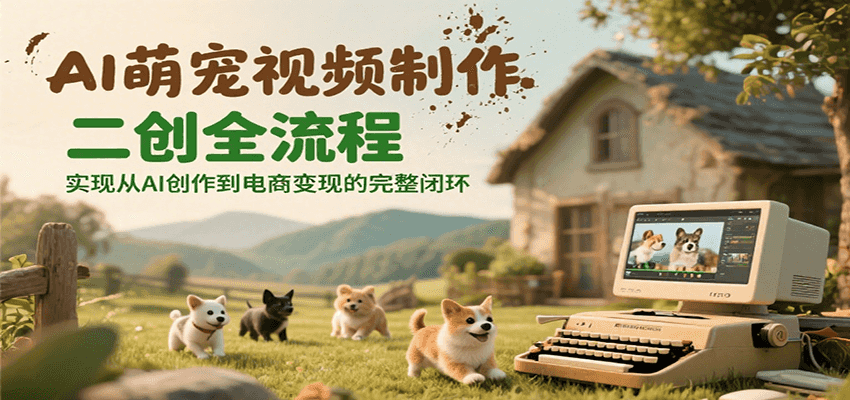 AI萌宠视频制作二创全流程，实现从AI创作到电商变现的完整闭环-非凡网-资源网-最新项目分享网站