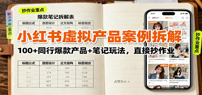 小红书虚拟产品案例拆解：100+同行爆款产品+笔记玩法，直接抄作业-非凡网-资源网-最新项目分享网站