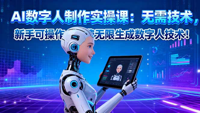 AI数字人制作实操课：无需技术，新手可操作，免费无限生成数字人技术！-非凡网-资源网-最新项目分享网站
