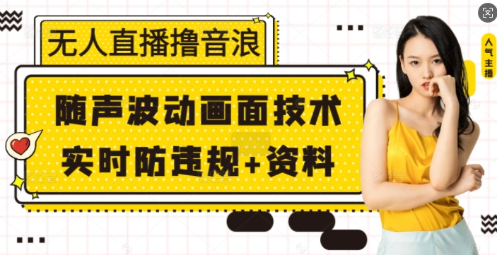 无人直播撸音浪+随声波动画面技术+实时防违规+资料【揭秘】-非凡网-资源网-最新项目分享网站