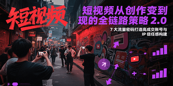 短视频从创作到变现的全链路策略2.0，7大流量密码构建IP信任感打造高成交账号-非凡网-资源网-最新项目分享网站