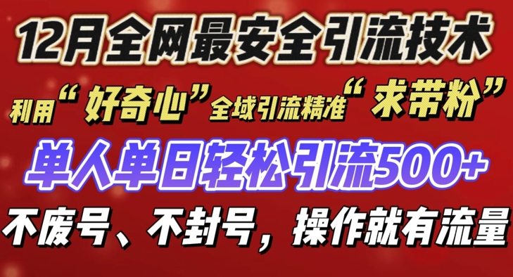12 月份全网最安全引流创业粉技术来袭，不封号不废号，有操作就有流量【揭秘】-非凡网-资源网-最新项目分享网站