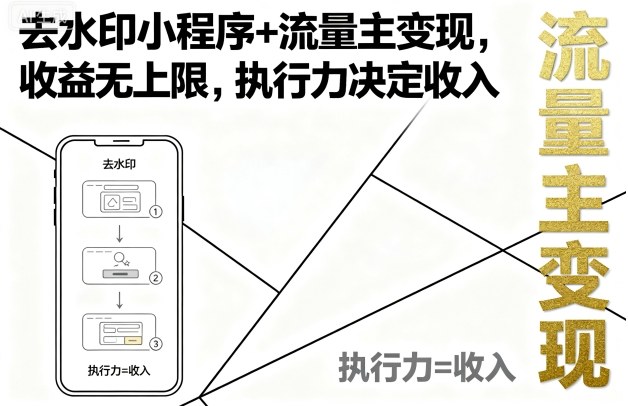 去水印小程序+流量主变现，收益无上限，执行力决定收入-非凡网-资源网-最新项目分享网站