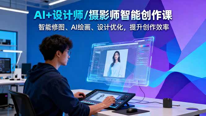 AI+设计师/摄影师智能创作课：智能修图、AI绘画、设计优化，提升创作效率-非凡网-资源网-最新项目分享网站