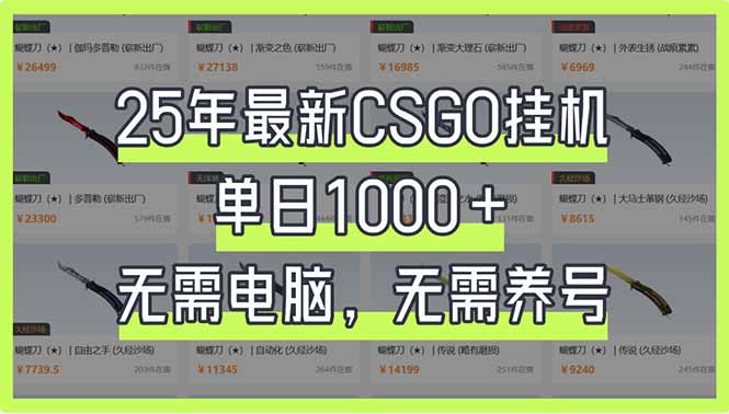 25年最新CSGO挂机系统，单日1000+，无需电脑，无需养号，0基础可上手-非凡网-资源网-最新项目分享网站