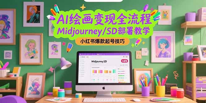 AI绘画变现全流程，Midjourney/SD部署教学，小红书爆款起号技巧-非凡网-资源网-最新项目分享网站