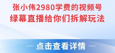 张小伟2980付费额视频号绿幕直播给你们拆解玩法-非凡网-资源网-最新项目分享网站