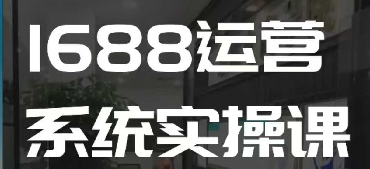 1688高阶运营系统实操课，快速掌握1688店铺运营的核心玩法-非凡网-资源网-最新项目分享网站