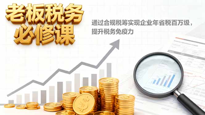 老板税务必修课，通过合规税筹实现企业年省税百万级，提升税务免疫力-非凡网-资源网-最新项目分享网站