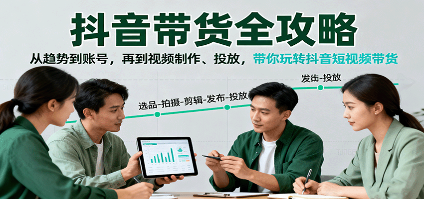 抖音带货全攻略：从趋势到账号，再到视频制作、投放，带你玩转抖音短视频带货-非凡网-资源网-最新项目分享网站