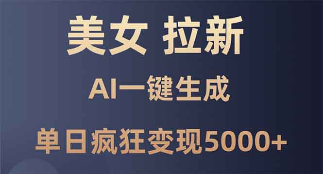 美女暴力拉新，通过AI一键生成，单日疯狂变现5000+，纯小白一学就会！-非凡网-资源网-最新项目分享网站