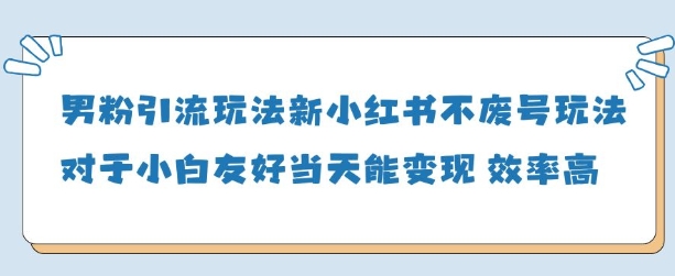 男粉引流玩法(新)，玩法友好做的好当天就能变现-非凡网-资源网-最新项目分享网站