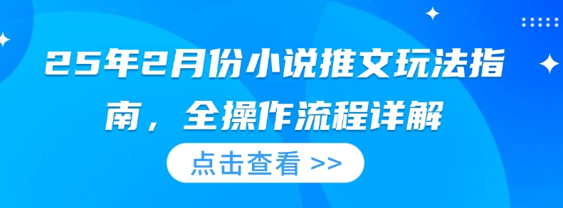 25年2月份小说推文玩法指南，全操作流程详解-非凡网-资源网-最新项目分享网站