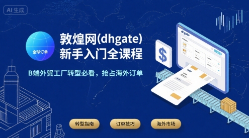 敦煌网(dhgate)新手入门全课程，B端外贸工厂转型必看，抢占海外订单-非凡网-资源网-最新项目分享网站