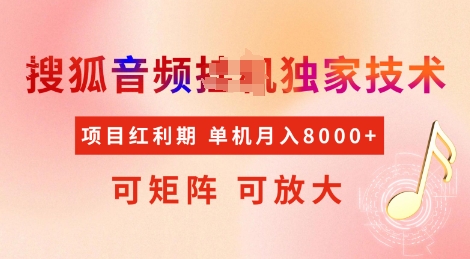全网首发搜狐音频挂JI独家技术，项目红利期，可矩阵可放大，稳定月入8k【揭秘】-非凡网-资源网-最新项目分享网站