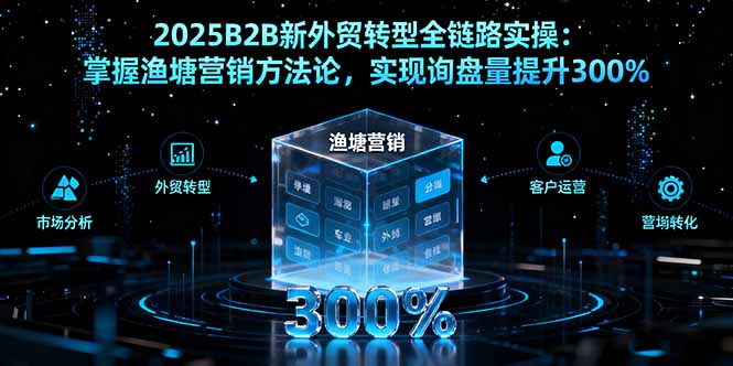 2025B2B新外贸转型全链路实操：掌握渔塘营销方法论，实现询盘量提升300%-非凡网-资源网-最新项目分享网站