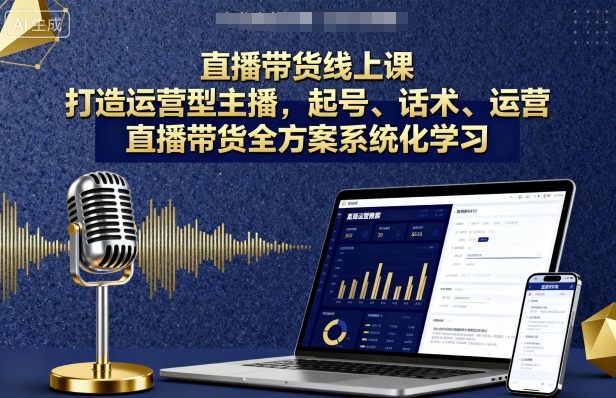 直播带货线上课，打造运营型主播，起号、话术、运营，直播带货全方案系统化学习-非凡网-资源网-最新项目分享网站