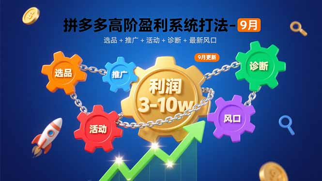 拼多多高阶盈利系统打法-9月：选品+推广+活动+诊断+最新风口，月利润3-10w-非凡网-资源网-最新项目分享网站