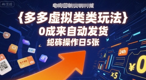 多多虚拟类目玩法，0成本全自动发货，矩阵操作日5张-非凡网-资源网-最新项目分享网站