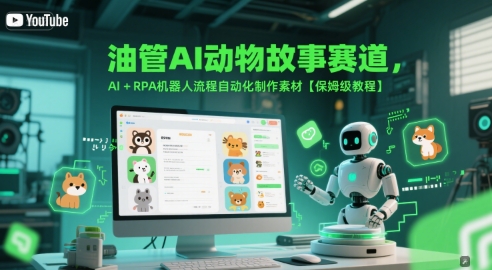 油管AI动物故事赛道，AI+RPA机器人流程自动化制作素材【保姆级教程】-非凡网-资源网-最新项目分享网站