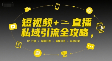 短视频+直播私域引流全攻略，IP打造 +视频引流 +直播引流 +私域沉淀-非凡网-资源网-最新项目分享网站