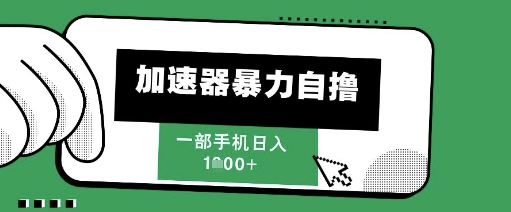 205新风口，加速器暴力自撸，单机日入1k+【揭秘】-非凡网-资源网-最新项目分享网站